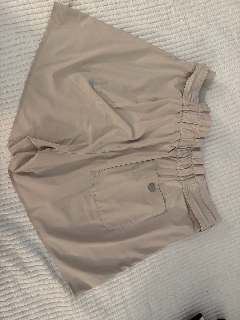 Athleta Beige Paperbag Tie-Waist Shorts - Picture 2 of 4